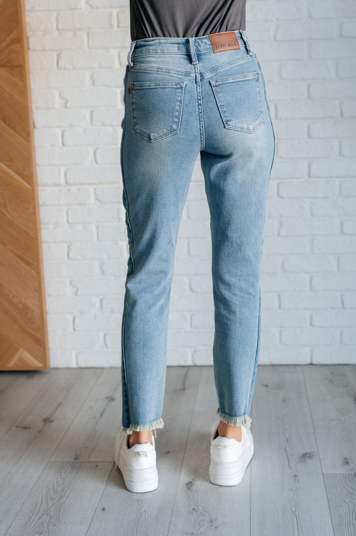 Hazel Blues® |  Susan High Rise Side Panel Detail Slim Jeans