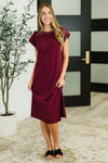 Hazel Blues® |  Sweet Like That Casual Dress in Cabernet