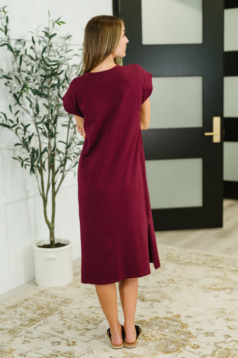 Hazel Blues® |  Sweet Like That Casual Dress in Cabernet