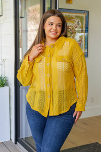 Hazel Blues® |  Sweeter Than Nectar Lace Button Down in Honey