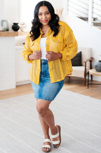 Hazel Blues® |  Sweeter Than Nectar Lace Button Down in Honey