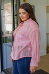 Hazel Blues® |  Sweeter Than Nectar Lace Button Down in Rose