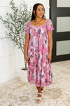 Hazel Blues® |  Sweetheart Club Square Neck Floral Dress
