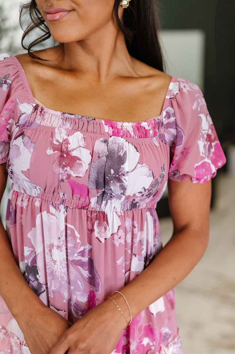 Hazel Blues® |  Sweetheart Club Square Neck Floral Dress