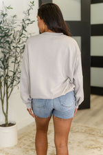 Hazel Blues® |  Sweet with a Side Eye Drop Shoulder Pullover in Taupe