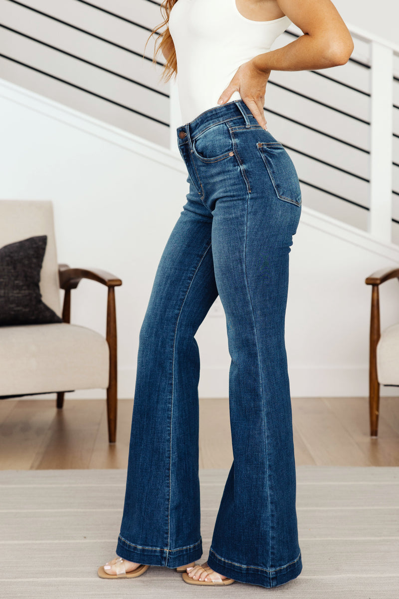 Hazel Blues® |  Sydney High Rise Trouser Flare Jeans