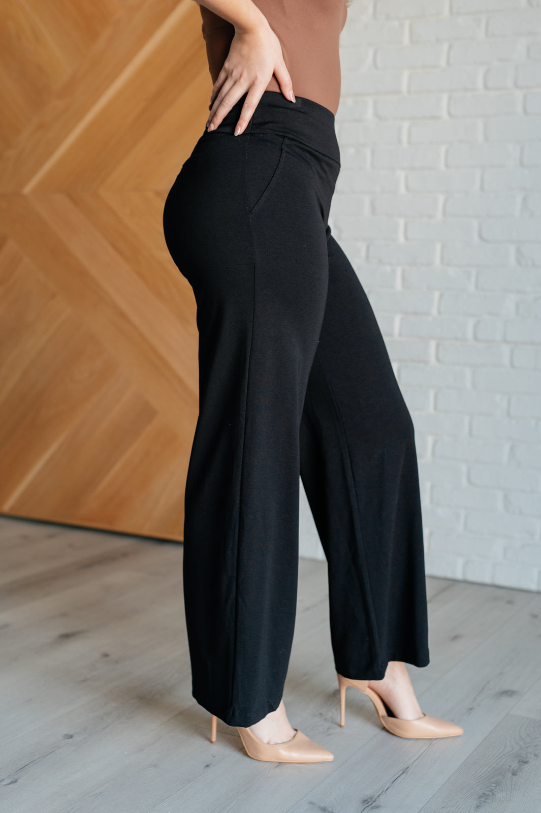 Hazel Blues® |  Magic Wide Leg Pants in Black