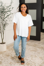 Hazel Blues® |  Take It Easy Slouchy Tee in Ivory