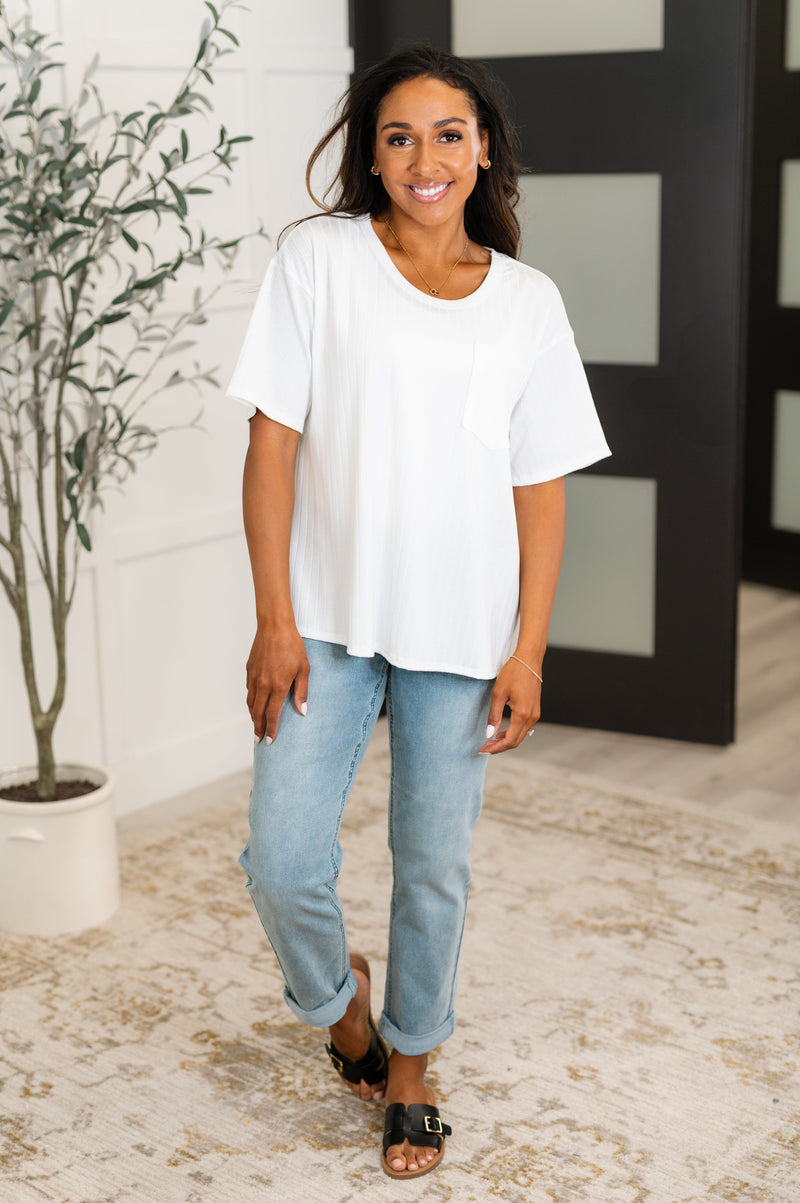 Hazel Blues® |  Take It Easy Slouchy Tee in Ivory