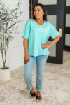 Hazel Blues® |  Take It Easy Slouchy Tee in Mint