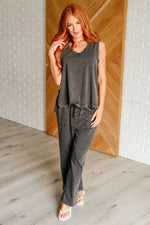 Hazel Blues® |  Taking It Easy Tank and Pants Set in Black
