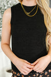 Hazel Blues® |  Tank You Very Much Knit Tank in Black