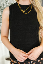 Hazel Blues® |  Tank You Very Much Knit Tank in Black