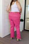 Hazel Blues® |  Tanya Control Top Faux Leather Pants in Hot Pink