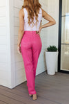 Hazel Blues® |  Tanya Control Top Faux Leather Pants in Hot Pink