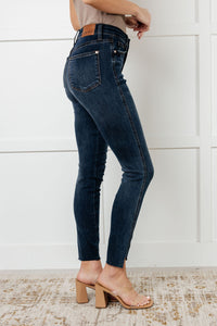 Hazel Blues® |  Tessa High Rise Control Top Step Hem Skinny Jeans