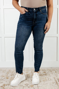 Hazel Blues® |  Tessa High Rise Control Top Step Hem Skinny Jeans