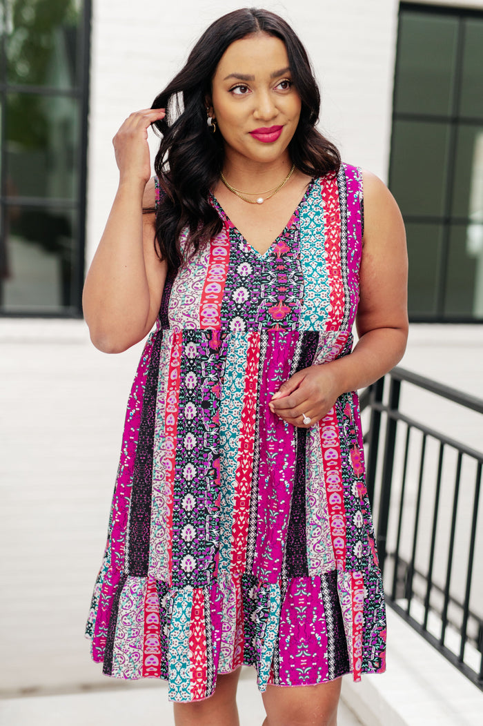 Hazel Blues® |  That's So Boho Mixed Print Sleeveless Dress