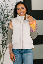 That's What I'm Talkin' About Puffer Vest in Sand Beige