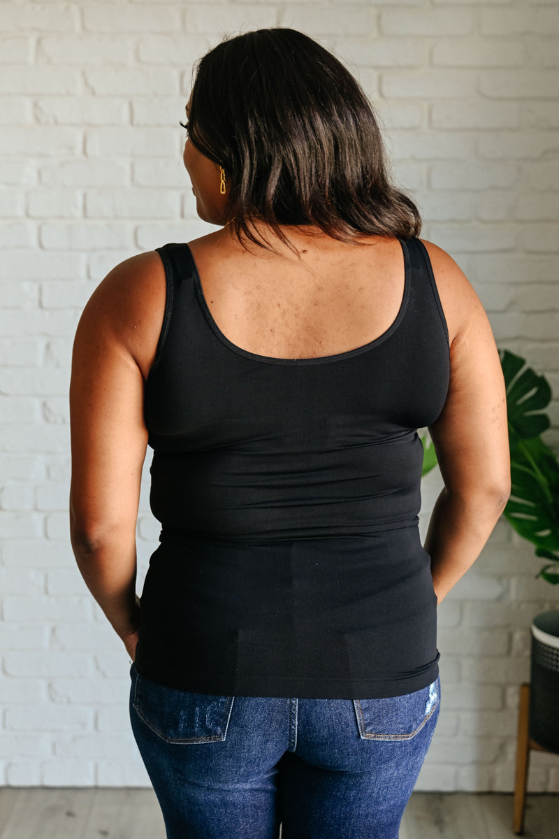 Hazel Blues® |  The Basics Reversible Longline Tank in Black