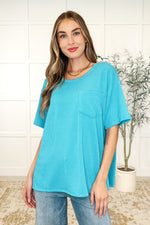 Hazel Blues® |  The Go-To Tee in Aqua Glow