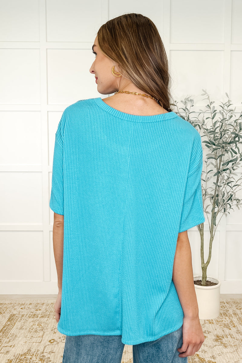 Hazel Blues® |  The Go-To Tee in Aqua Glow