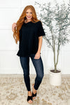 Hazel Blues® |  The Layback Relaxed Basic Tee in Black