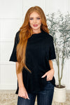 Hazel Blues® |  The Layback Relaxed Basic Tee in Black