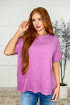 Hazel Blues® |  The Layback Relaxed Basic Tee in Hot Magenta