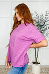 Hazel Blues® |  The Layback Relaxed Basic Tee in Hot Magenta