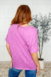 Hazel Blues® |  The Layback Relaxed Basic Tee in Hot Magenta