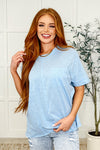 Hazel Blues® |  The Layback Relaxed Basic Tee in Light Blue