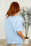 Hazel Blues® |  The Layback Relaxed Basic Tee in Light Blue