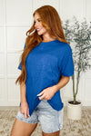 Hazel Blues® |  The Layback Relaxed Basic Tee in Royal Blue