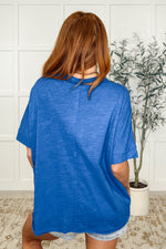 Hazel Blues® |  The Layback Relaxed Basic Tee in Royal Blue