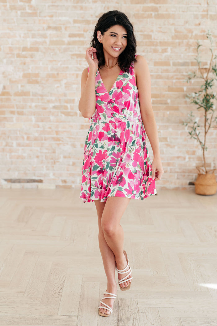 Hazel Blues® |  The Suns Been Quite Kind V-Neck Dress in Pink