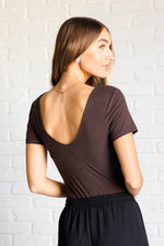 Hazel Blues® |  They're Not Like Us Square Neck Bodysuit in Espresso