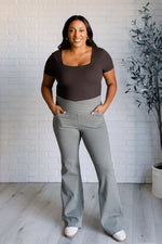 Hazel Blues® |  They're Not Like Us Square Neck Bodysuit in Espresso