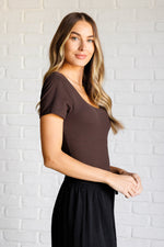 Hazel Blues® |  They're Not Like Us Square Neck Bodysuit in Espresso