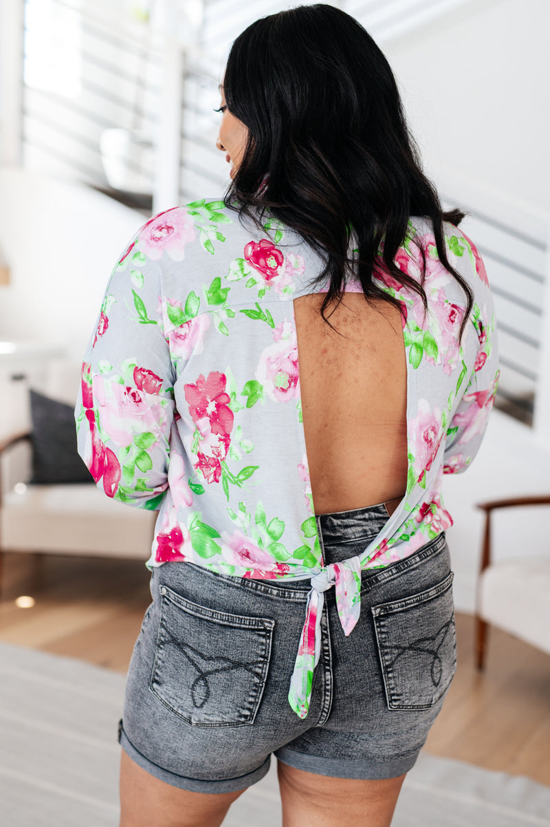 Hazel Blues® |  Thinking On It Open Back Floral Top