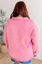 Hazel Blues® |  Same Ol' Situation Collared Pullover in Hot Pink