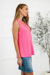 Hazel Blues® |  Thread Lightly Ribbed Knit Tank in Strawberry Pink