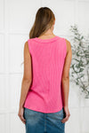Hazel Blues® |  Thread Lightly Ribbed Knit Tank in Strawberry Pink