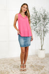 Hazel Blues® |  Thread Lightly Ribbed Knit Tank in Strawberry Pink