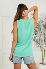Hazel Blues® |  Thread Lightly Ribbed Knit Tank in Tiffany Blue