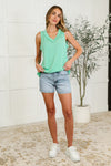 Hazel Blues® |  Thread Lightly Ribbed Knit Tank in Tiffany Blue