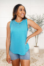 Hazel Blues® |  Thread Theory Round Neck Tank in Teal
