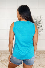 Hazel Blues® |  Thread Theory Round Neck Tank in Teal