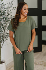 Hazel Blues® |  Thyme Boxy Tee in Dusty Pine