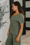 Hazel Blues® |  Thyme Boxy Tee in Dusty Pine